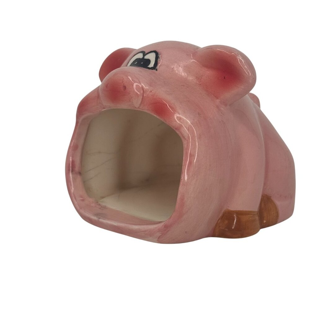Vintage 1950's Pink Piggy Pig Kitchen Sponge Holder 3" Retro Whimsical - Picture 2 of 8